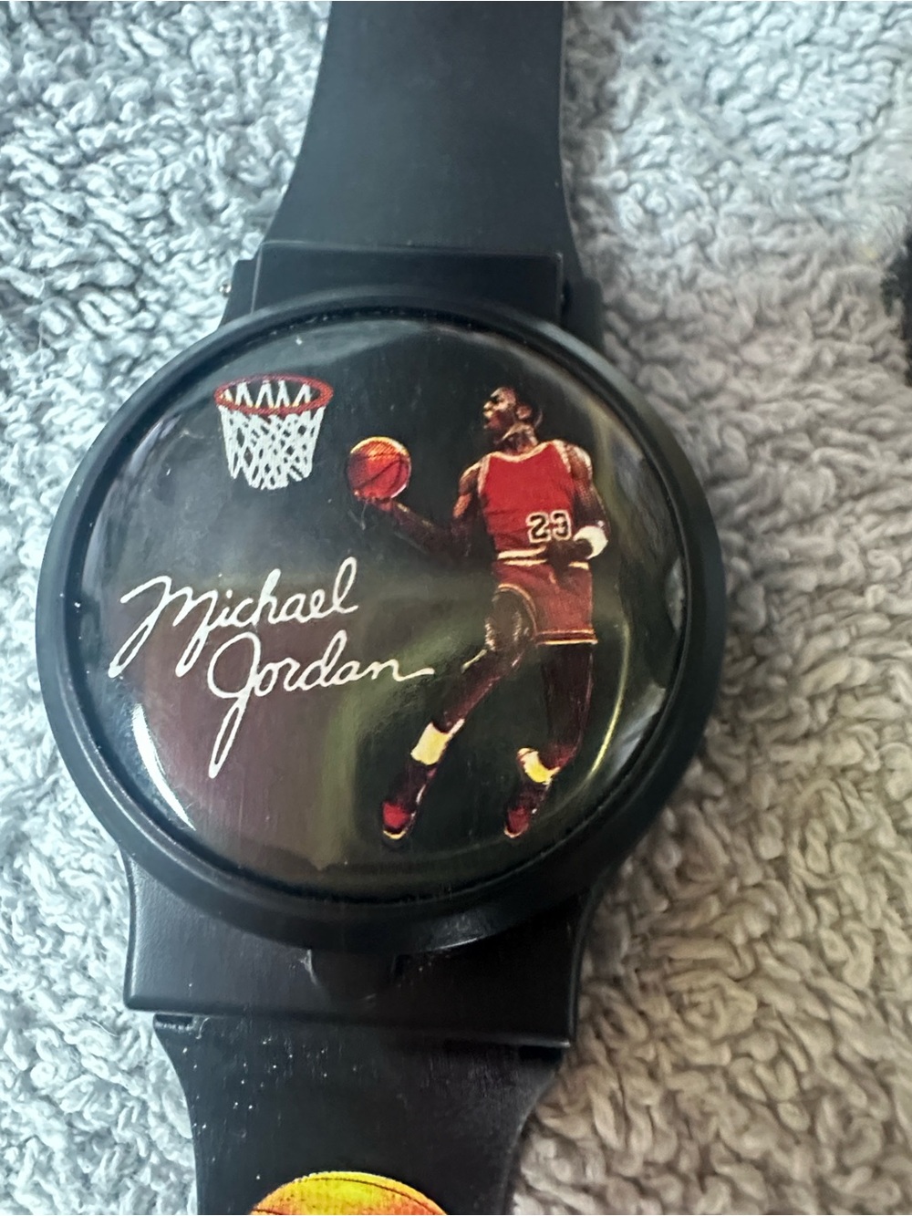 Black Basketball-Themed Men's Watch with Signature Dial